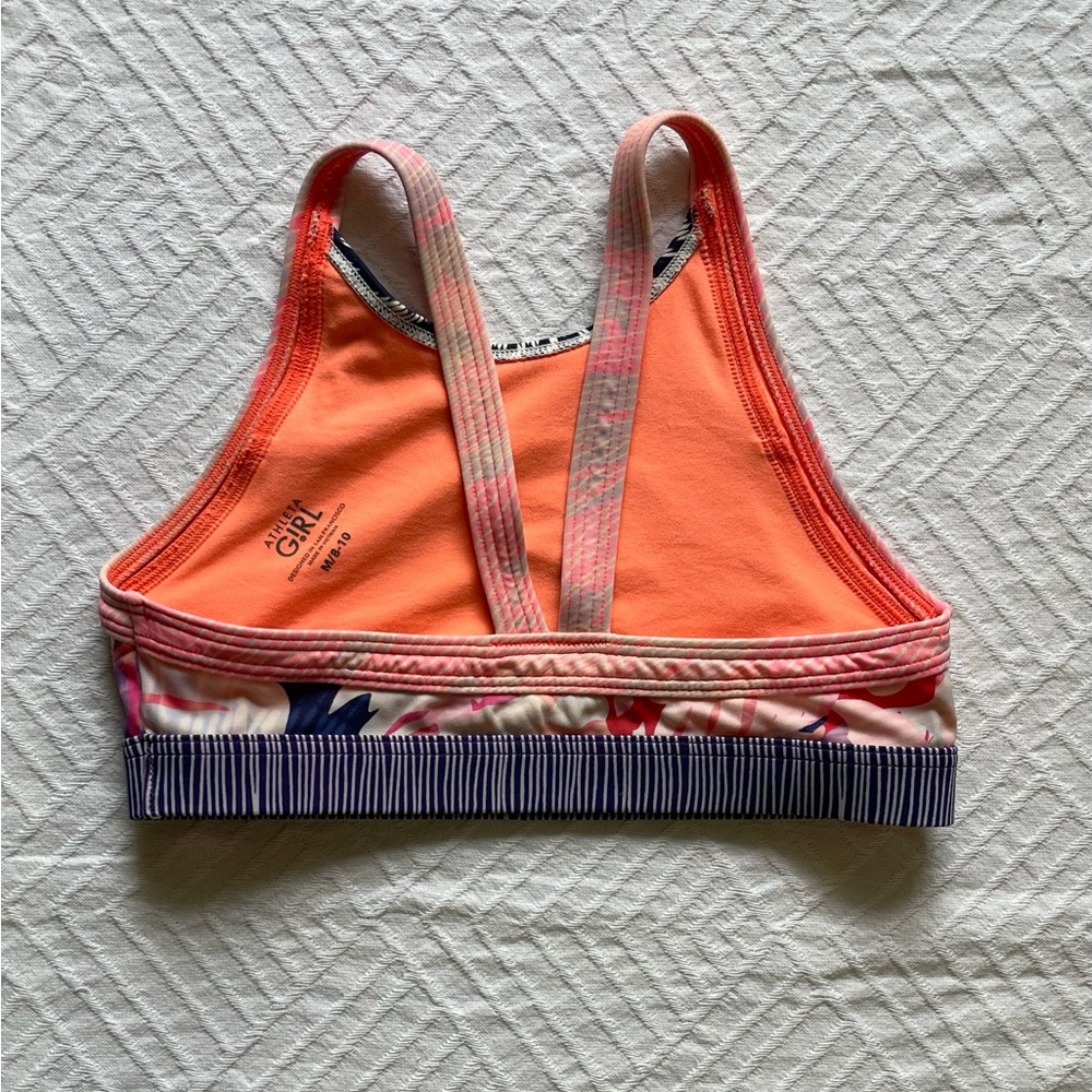 Athleta girl’s Bora Bora Bikini Top Multi Colorful Floral Size M 8-10 - Picture 2 of 4